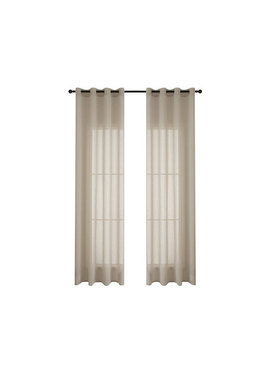 Beauty Home Curtain With Beige Grommets 140x270cm