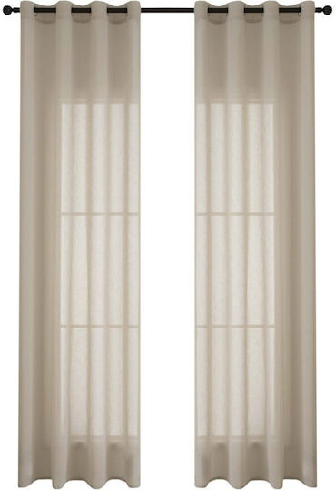 Beauty Home Curtain With Beige Grommets 140x270cm