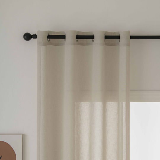 Beauty Home Curtain With Beige Grommets 140x270cm