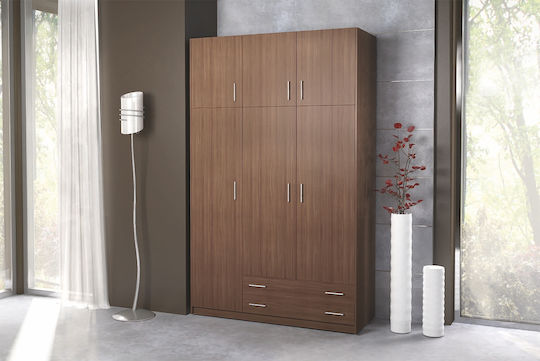 Dreifachtür Kleiderschrank No30 Walnuss mit Aufsatz 150x60x240cm