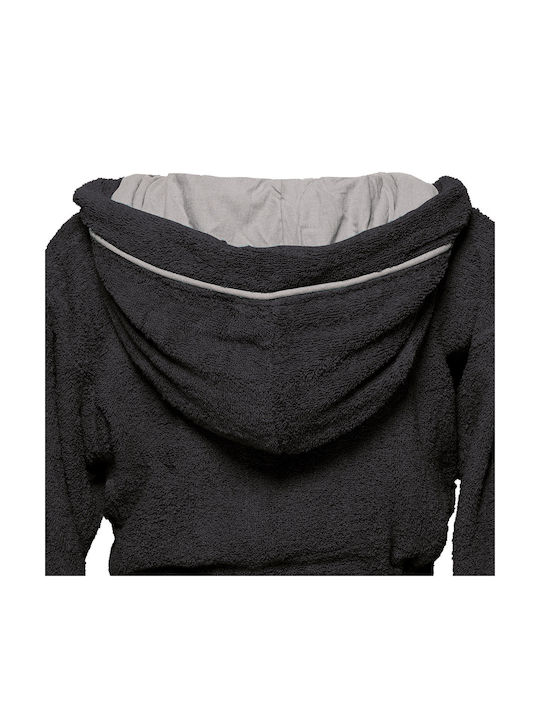 Beauty Home Art 3424 Bathrobe with Hood Black