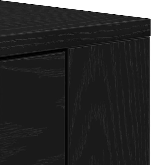 vidaXL Büroaufbewahrungsschublade und -schrank aus MDF Schwarze Eiche 80x33x150cm