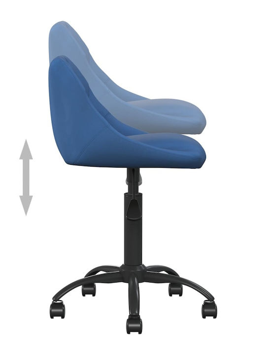 Office Desk Stool with Backrest Blue 44x46x67.5cm