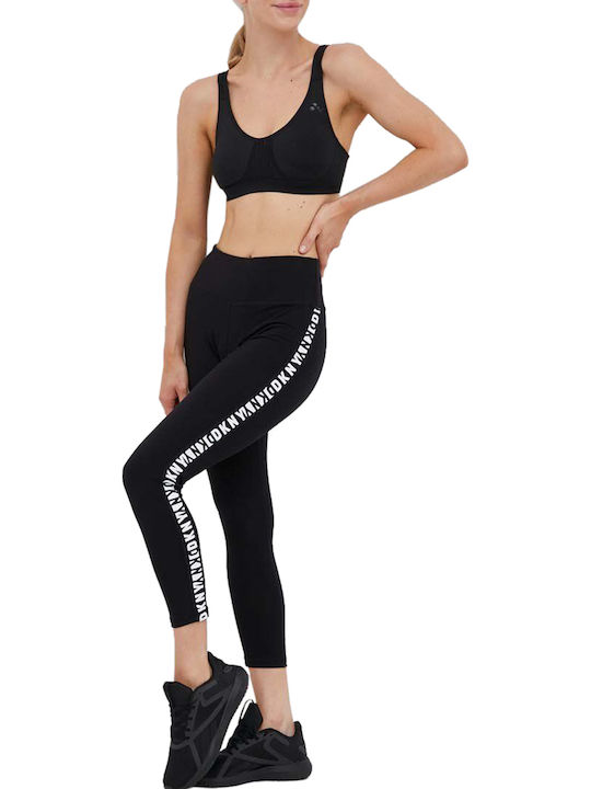 Frauen Gekürzt Leggings Hochgeschnitten Schwarz