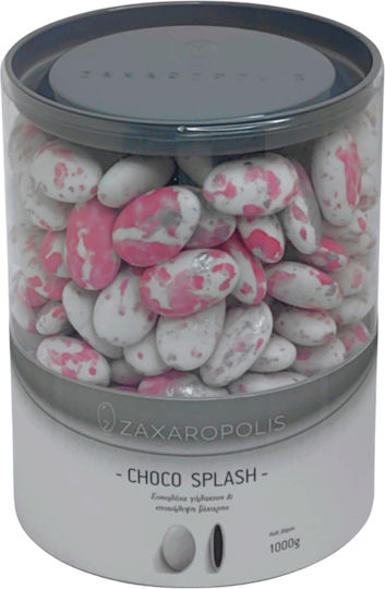 Zaxaropolis Κουφέτα Choco Splash σε Σχήμα Κλασικό με Γεύση Φράουλα Ροζ 1000gr