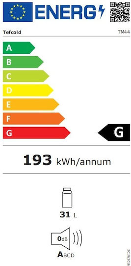 Tefcold Ψυγείο Αναψυκτικών 35lt Υ45.7xΠ40.2xΒ56cm
