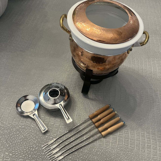 Ruffoni Vas pentru Fondue Electric din Porțelan Gri 13x16buc