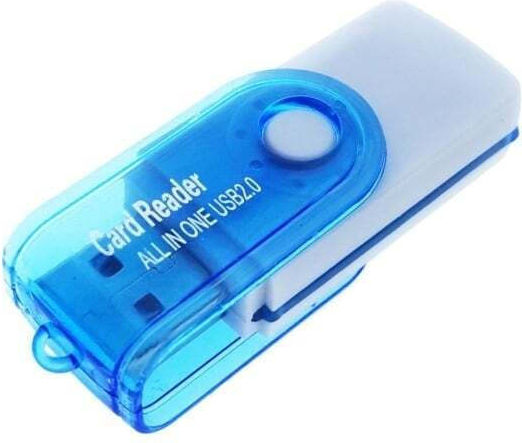 Cititor USB 2.0 MicroSD SDHC M2 Mmc Carduri de Memorie Cap Rotativ Albastru