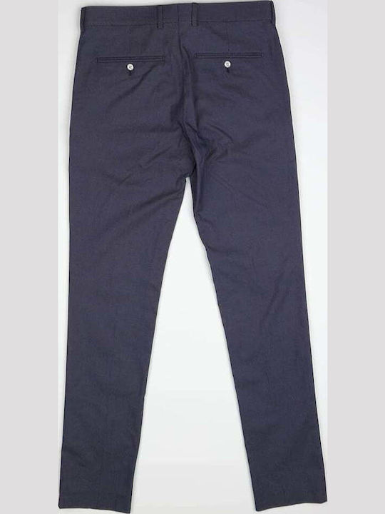 Men's Chino Elastic Slim Fit Blue Trousers