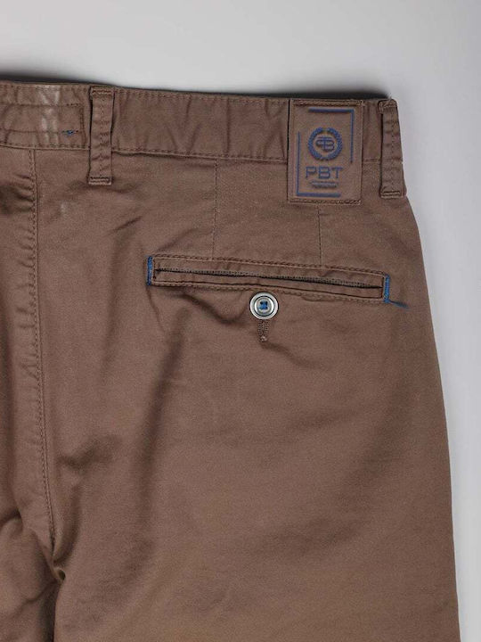 Παντελόνι Chino Ελαστικό σε Slim Εφαρμογή Μπεζ Σκούρο