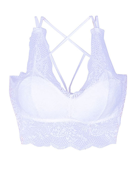 Siya Miting Δαντελένιο Σετ Εσωρούχων Bralette με Slip Λευκό