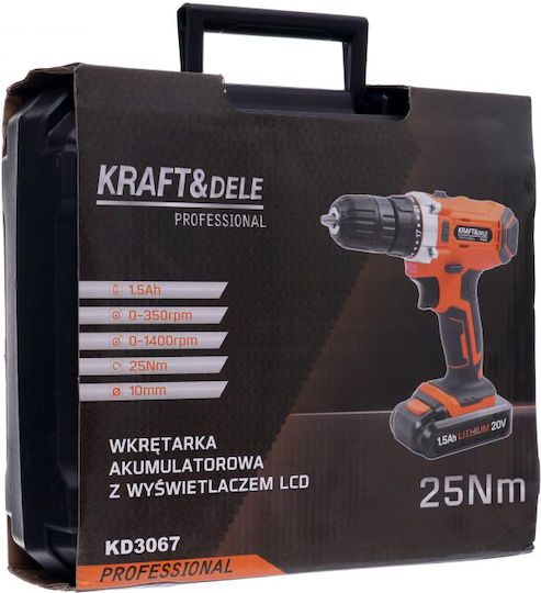 Kraft & Dele KD3067 Δραπανοκατσάβιδο Μπαταρίας 20V 2x1.5Ah