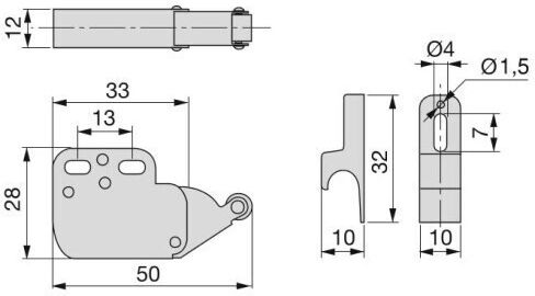 Push Latch Finetto Plastic Catch White 220-46509#bian