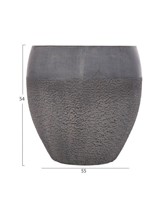 HomeMarkt Set 3 Pots Metal Dark Cement