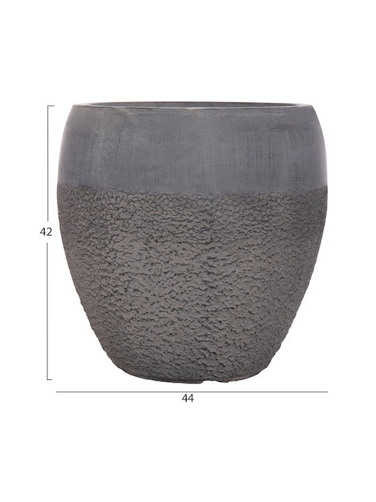 HomeMarkt Set 3 Pots Metal Dark Cement