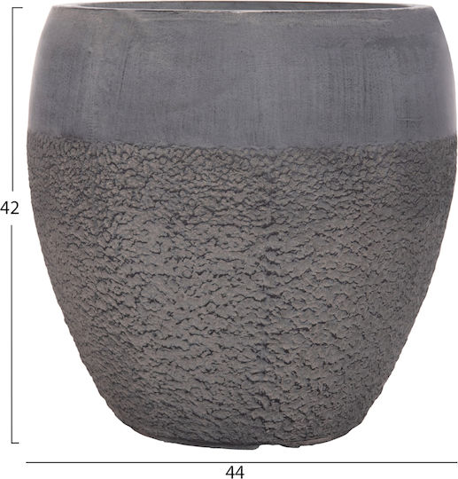 HomeMarkt Set 3 Metallische Pflanzgefäße Dunkel Zement 55x54cm