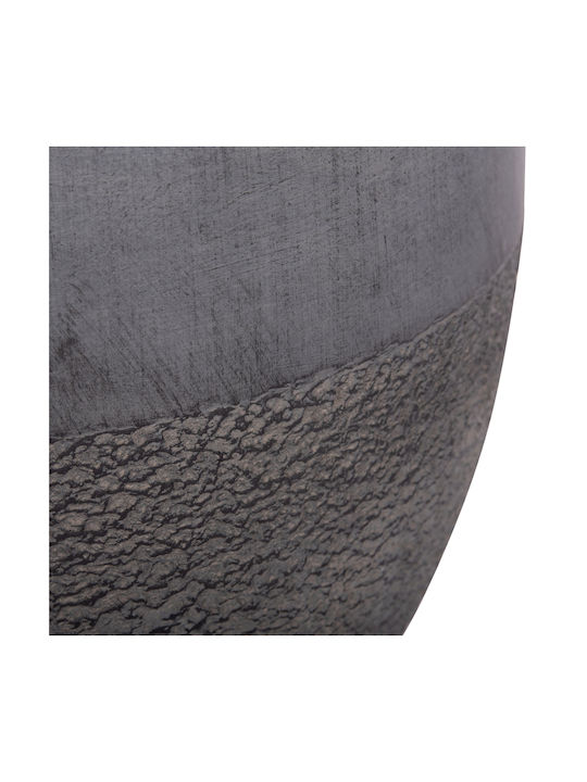 HomeMarkt Set 3 Pots Metal Dark Cement