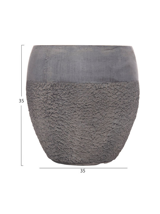 HomeMarkt Set 3 Pots Metal Dark Cement