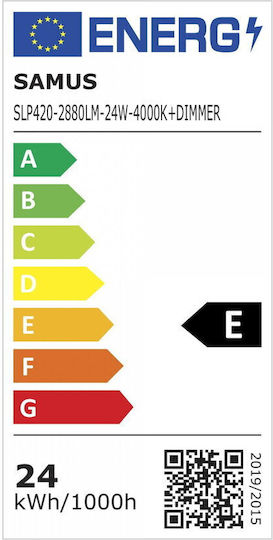 Led Ceiling Light Samus Slp420-2880lm-24w-4000k Dimmer Energy Class E Lifespan 25000h White