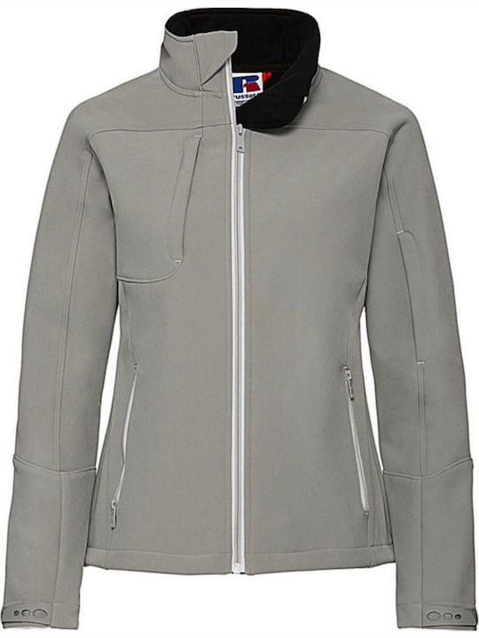 Bionic R-410F-0 Women's Short Sports Softshell Jacket Waterproof and Windproof for Winter Gray