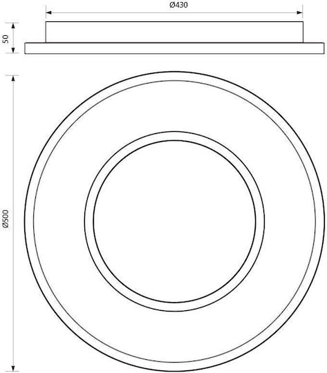 Vivalux Deckenleuchte 50cm Weiß mit Integrierter LED