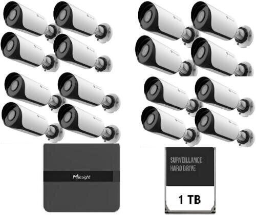 Kit Supraveghere Video Milesight 16 Buc Camera Bullet Ms-c2964-upd + 1buc Nvr Ms-n5016-pe