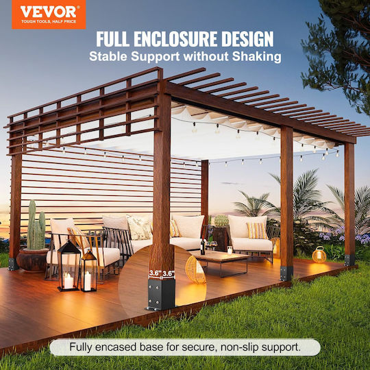 Vevor Base for Pergola made of Steel 9.1x9.1cm 4pcs