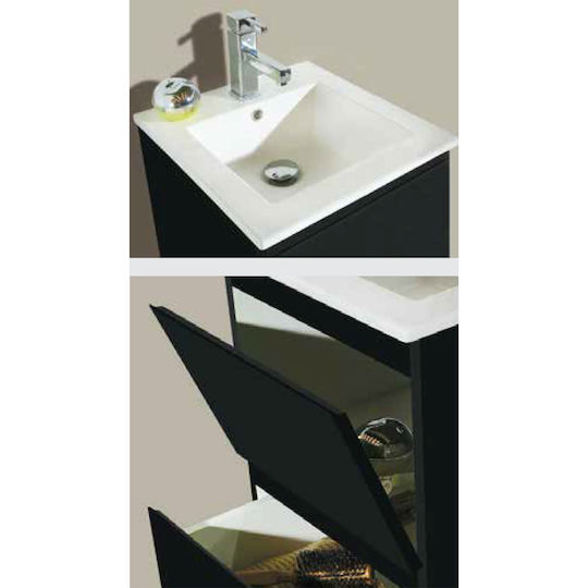 Pro Bagno Πάγκος χωρίς Νιπτήρα Μαύρο Pro Bagno Πάγκος χωρίς Νιπτήρα Μαύρο