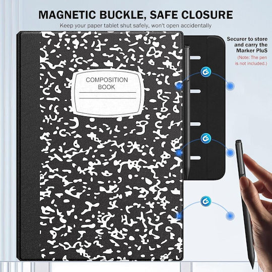 Moko Hülle Moko Book Folio Bemerkenswertes Paper Pro 11.8" Magnetischer Schwarz-Weiß
