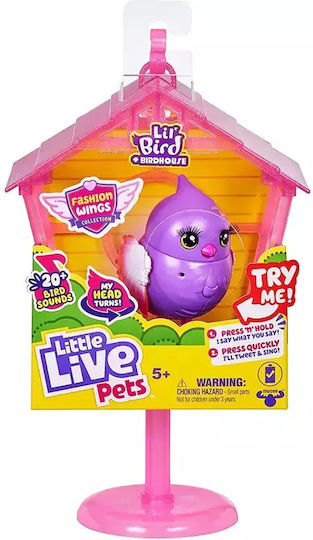 Giochi Preziosi Miniature Toy Cocoritos Bird Little Live Pets Purple with Pink House for 5+ years Years Old