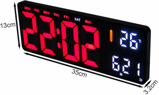 Tisch-Digitaluhr mit Wecker Rot 3628 Tisch-Digitaluhr mit Wecker Rot 3628