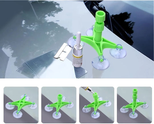 Auto Windshield Repair Kit Cracks Foxmag24 Scratches Chips Green Transparent
