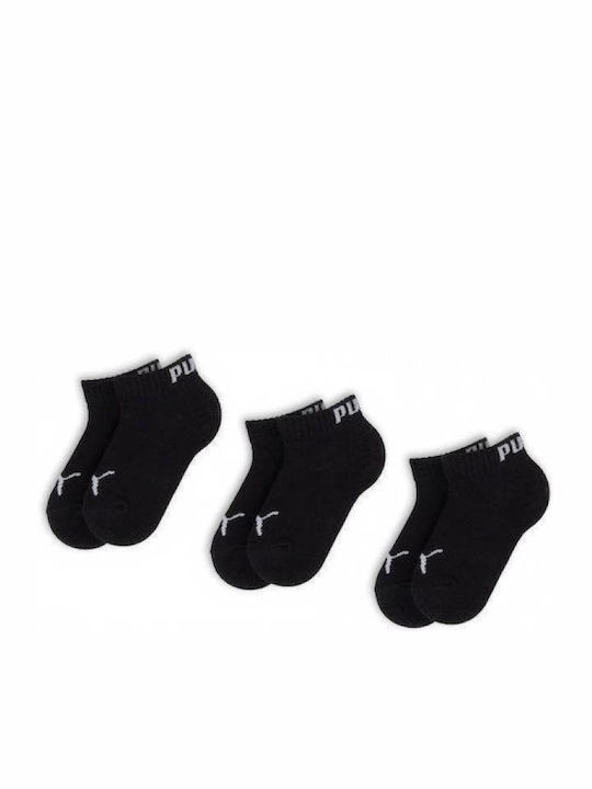PUMA Athletic Kids' Long Socks Quarter Black 3 Pairs