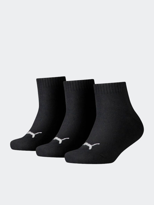 PUMA Athletic Kids' Long Socks Quarter Black 3 Pairs