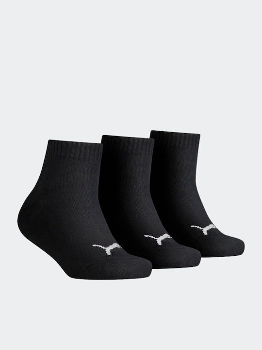 PUMA Athletic Kids' Long Socks Quarter Black 3 Pairs