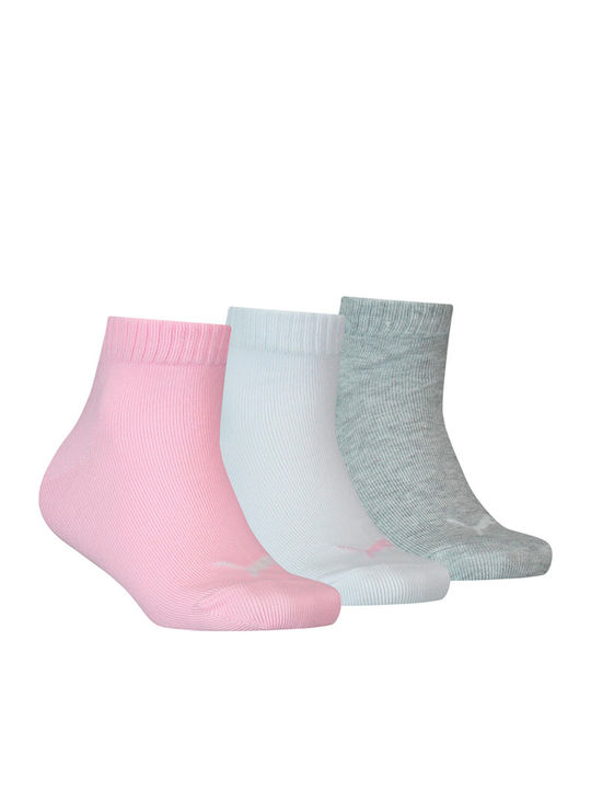PUMA Athletic Kids' Ankle Socks Quarter Multicolored 3 Pairs