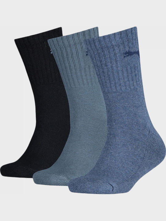 PUMA Athletic Kids' Long Socks Blue 3 Pairs
