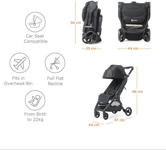 Ergobaby Metro+ Baby Stroller Suitable for Newborn Slate Grey 7.8kg