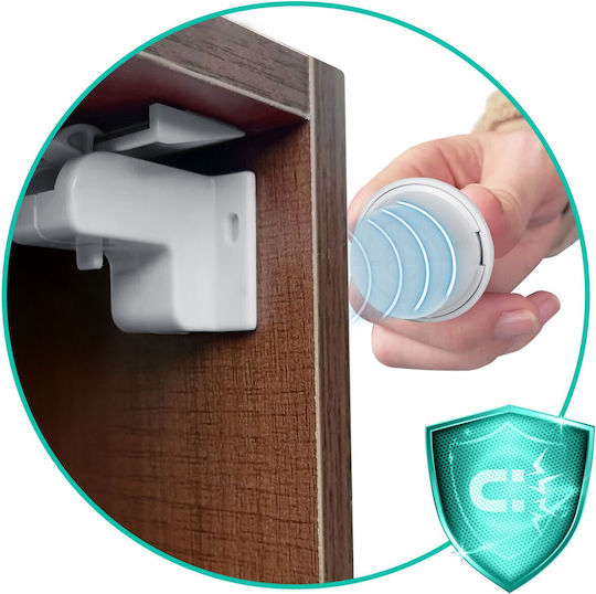 Ricokids Siguranță de protecție pentru ușă cu autocolant din Plastic în Culoare Alb 8buc