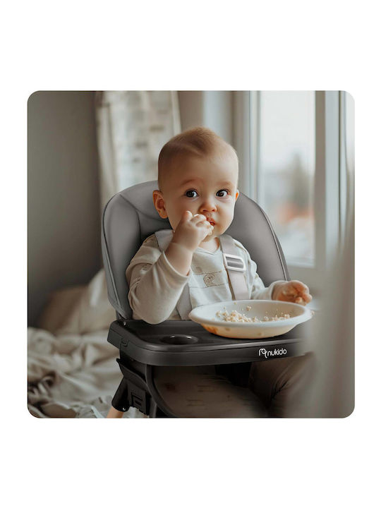 Nukido Tilo Baby Highchair 3 in 1 with Adjustable Height Gray