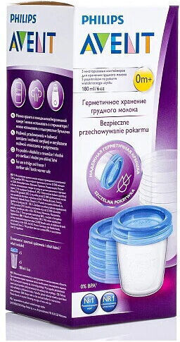 Philips Δοχεία Αποθήκευσης Μητρικού Γάλακτος 180ml 5τμχ