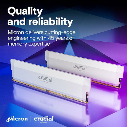 Crucial Pro 32GB DDR5 RAM cu 2 module (2x16GB) și Viteză 6400