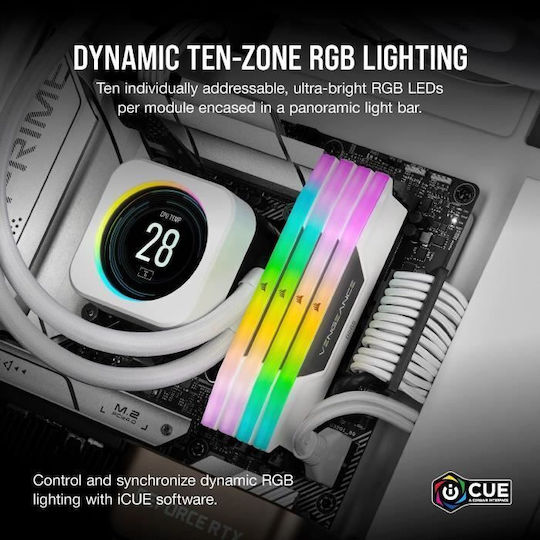 Corsair Vengeance RGB 32GB DDR5 RAM cu 2 module (2x16GB) și Viteză