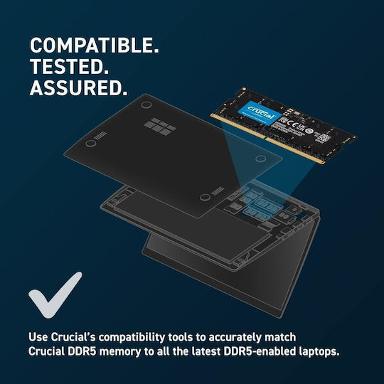 Crucial 8GB DDR5 RAM mit Geschwindigkeit 4800 für Laptop
