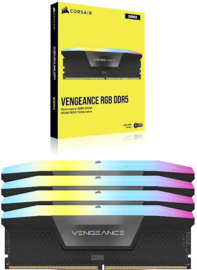 Corsair Vengeance RGB DDR5 64GB RAM με 4x16GB Modules και Ταχύτητα 6600 για Desktop