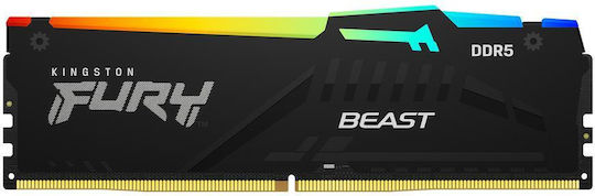 Kingston FURY Beast RGB DDR5 32GB RAM με 2x16GB Modules και Ταχύτητα 6400 για Desktop
