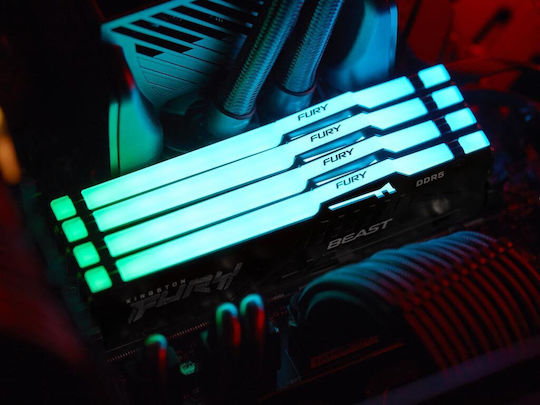 Kingston Fury Beast RGB DDR5 με Module 1x32GB και Ταχύτητα 5200 για Desktop