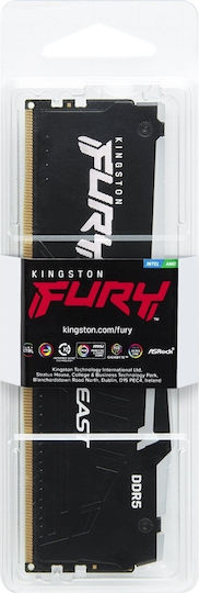 Kingston Fury Beast RGB 32GB DDR5 RAM с Скорост 6000 за Настолен Компютър