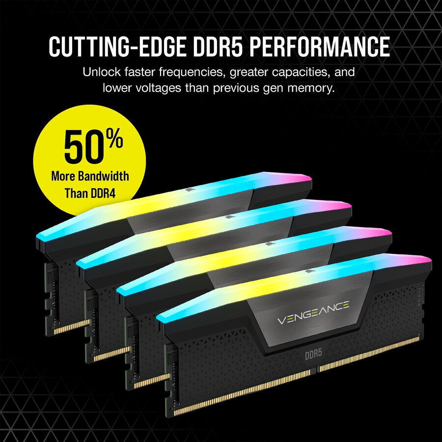 Corsair Vengeance RGB XMP 128GB DDR5 RAM cu 4 module (4x32GB) și