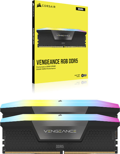 Corsair Vengeance RGB 64GB DDR5 RAM cu 2 module (2x32GB) și Viteză